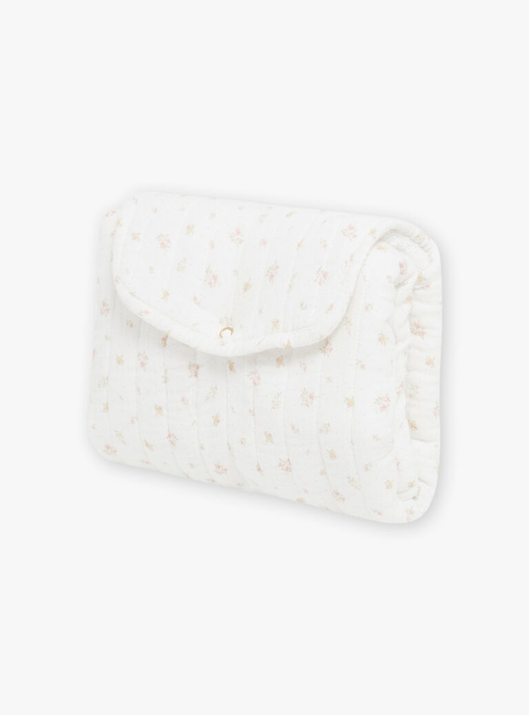 Matelas à langer de voyage vanille pliable et à imprimé fleuri