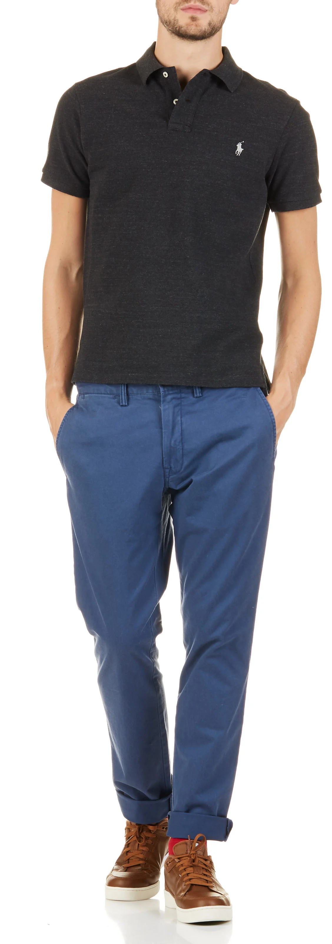 Polo slim-fit en coton | Noir