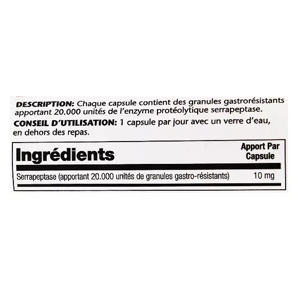 Solaray Serrapeptase 10mg 90 cápsulas vegetais