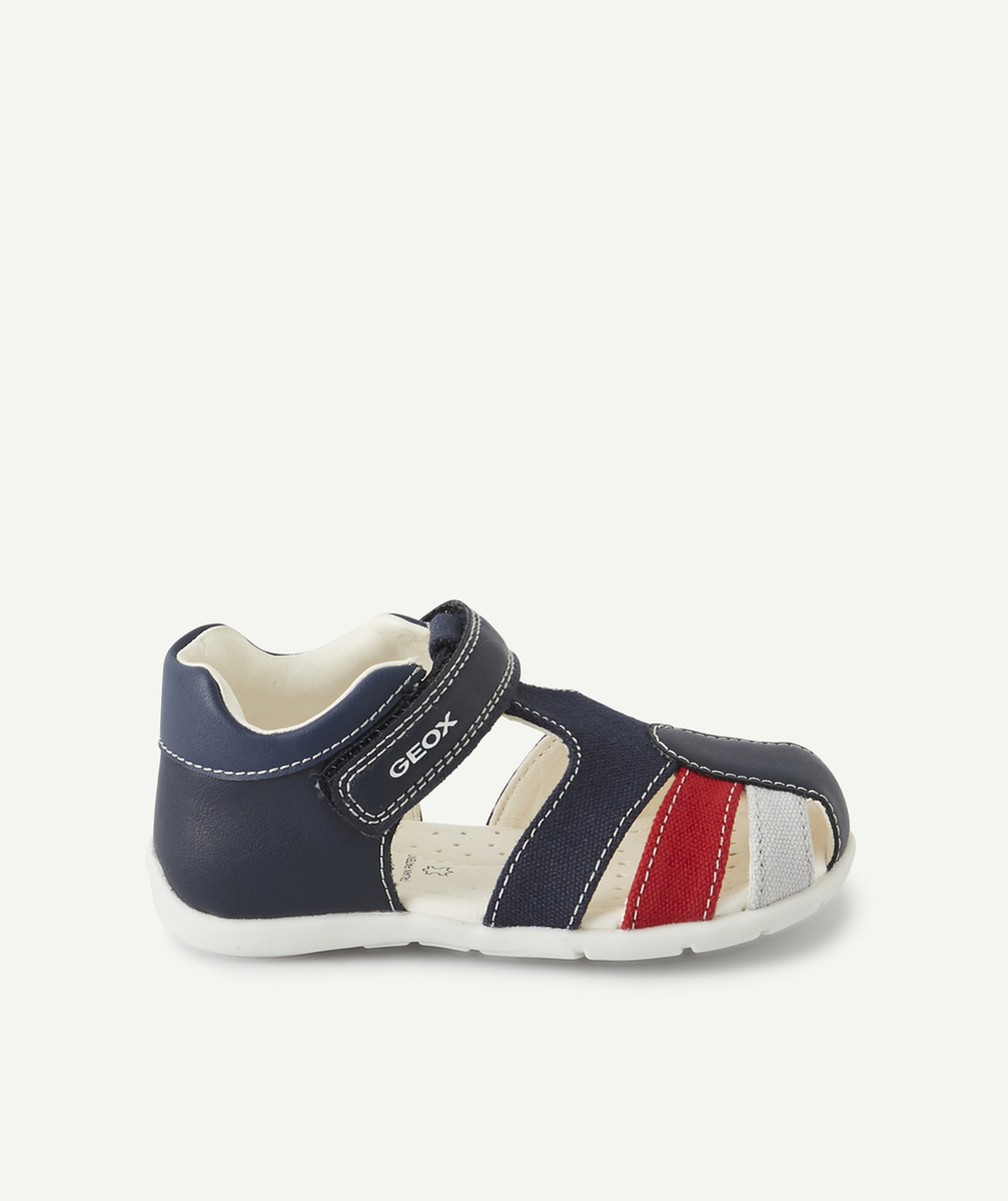 GEOXLES SANDALES BLEU MARINE AVEC DÉTAILS ROUGES ET GRIS