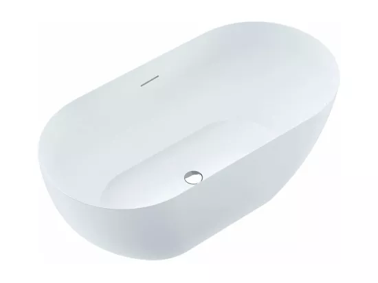 Baignoire îlot design ovale LISBON blanche 160 cm Mat