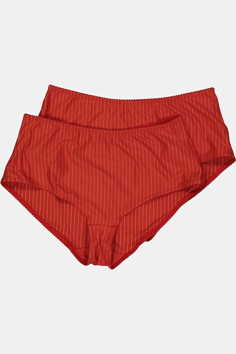 Midislips, 2er-Pack, Nadelstreifen, höher geschnitten