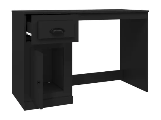 Bureau avec tiroir noir 115x50x75 cm bois d'ingénierie