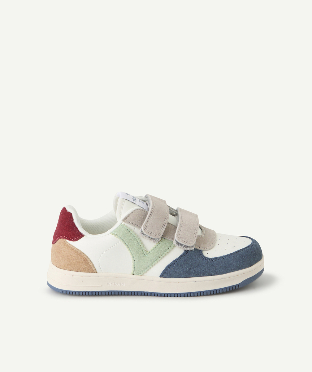 VICTORIABASKETS TIEMPO À SCRATCHS BLANCHES AVEC LOGO ET DÉTAILS COLORÉS