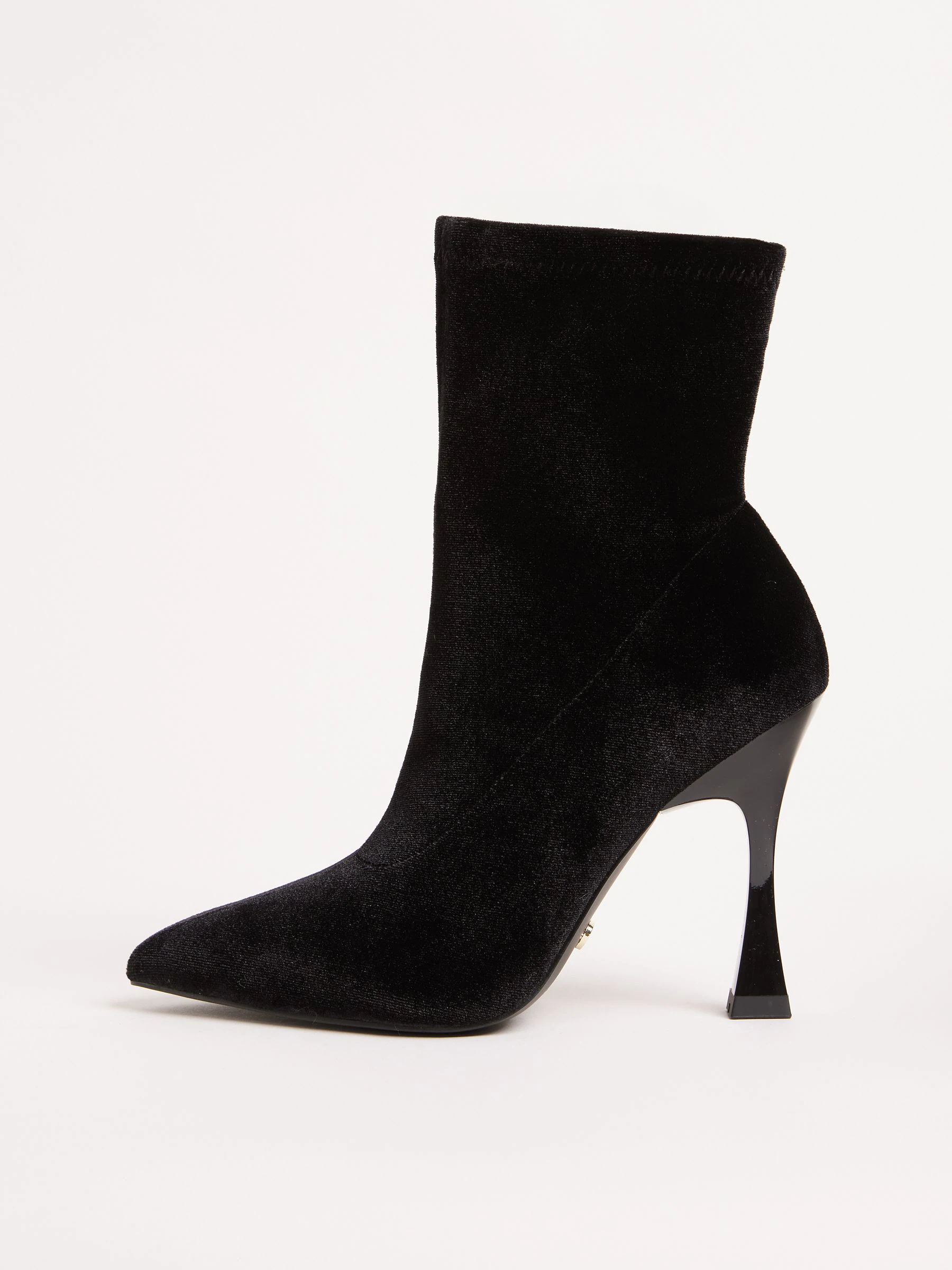 Lipsy Velvet High Heel Wide Fit Party Ankle Sock Boots