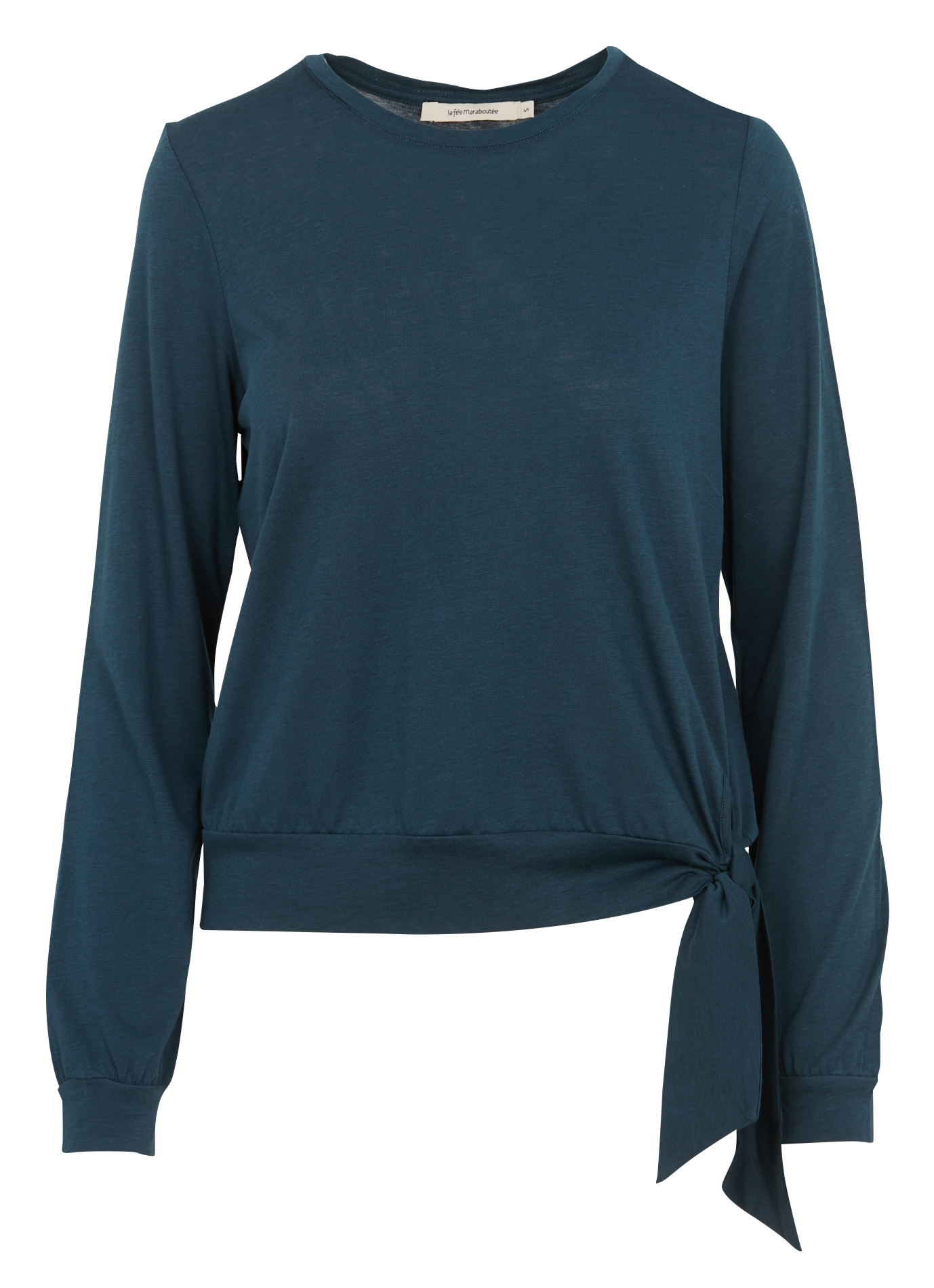 Tee-shirt col rond manches longues | Bleu