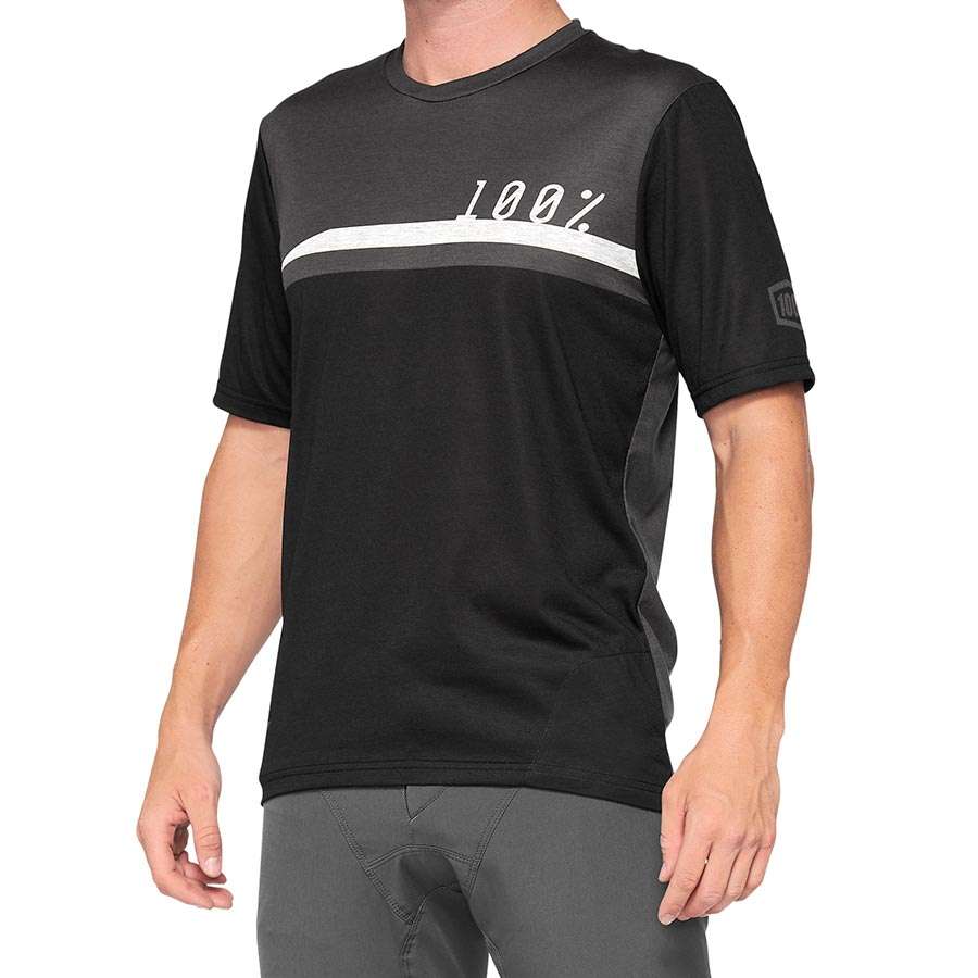 100% Airmatic MTB Fietsshirt Korte Mouwen Zwart/Grijs Heren