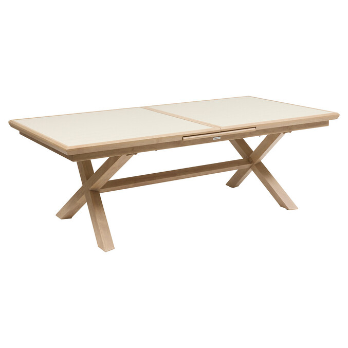 Ensemble table de jardin extensible AXIOME + 10 fauteuils AXANT Argile