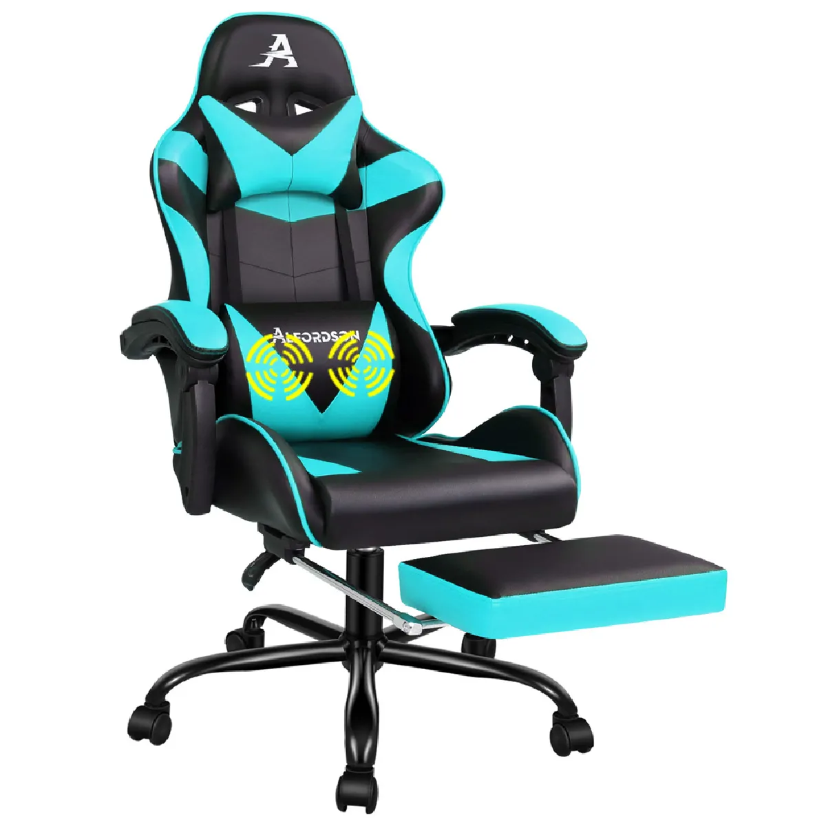 Alfordson Chaise Gaming - Cyan/Noir