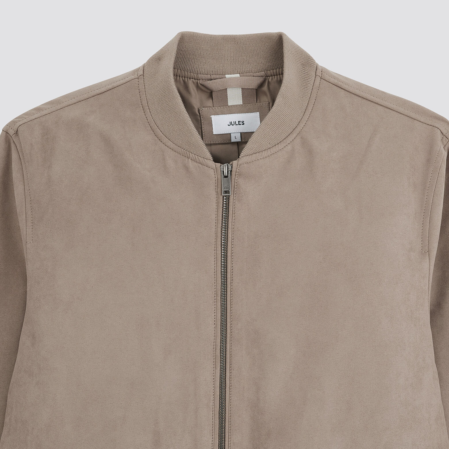 Blouson zippé aspect velours Beige