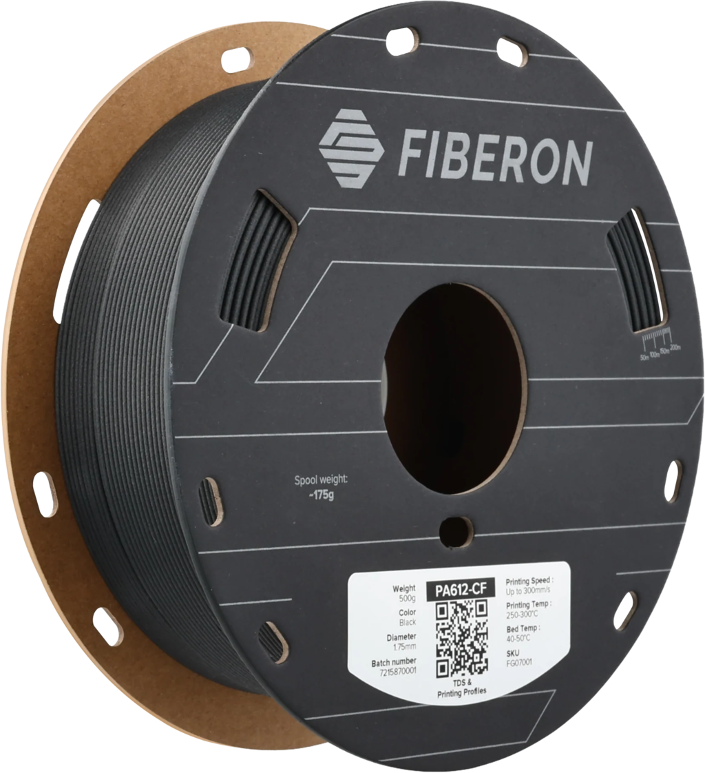 Polymaker  Fiberon™ PA612-CF15 Black, 1,75 mm / 500 g    Kohlefaserverstärktes Nylon in Schwarz