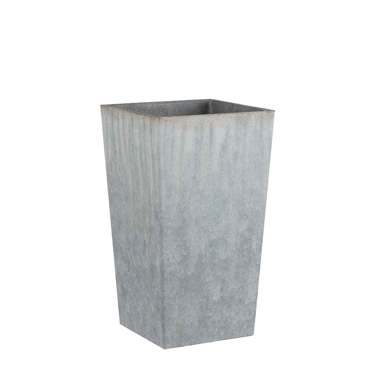 Mica decorations pot de fleur bravo - 31x31x54 cm - pe - gris
