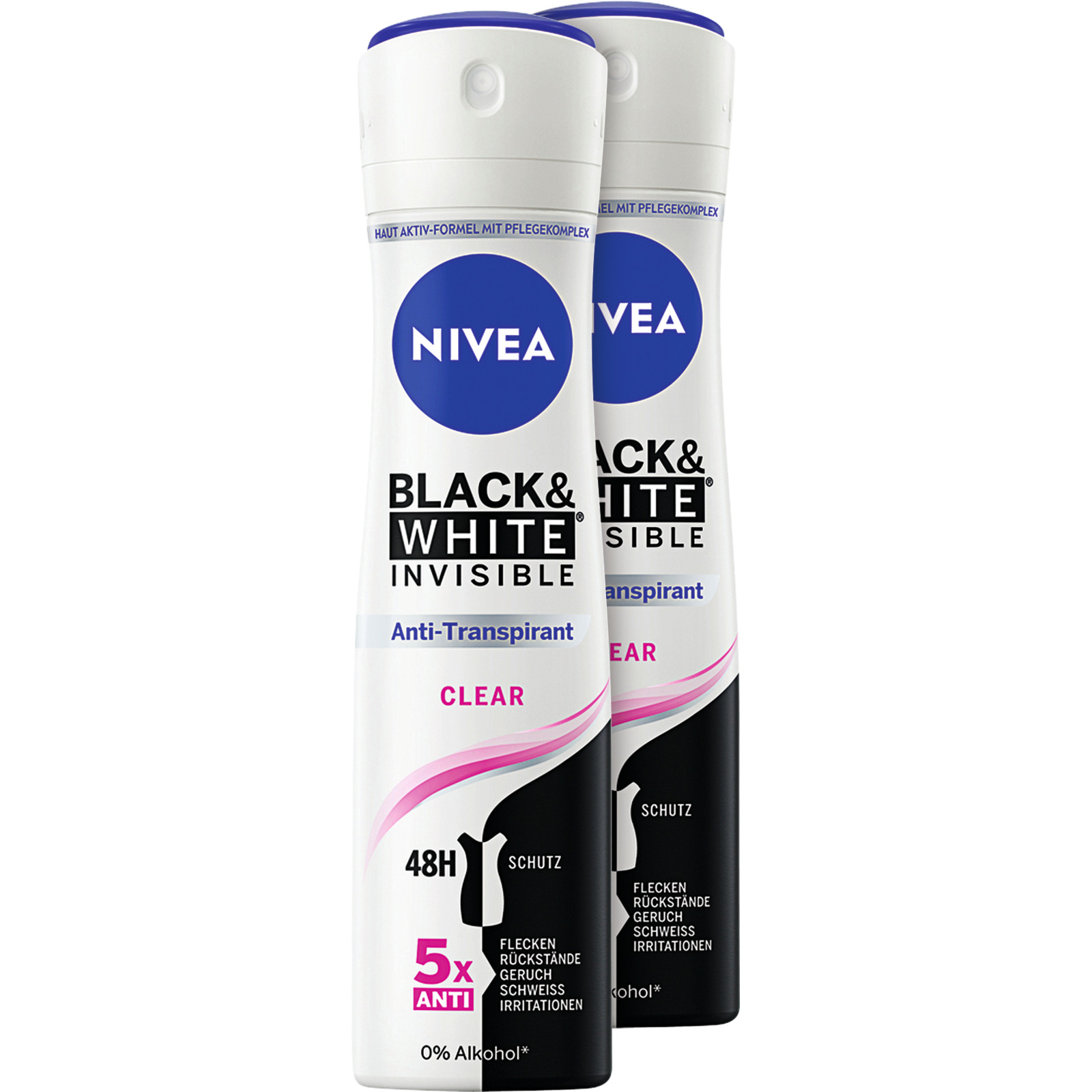 Nivea Aero Black & White Invisible Clear 2 x 150 ml
