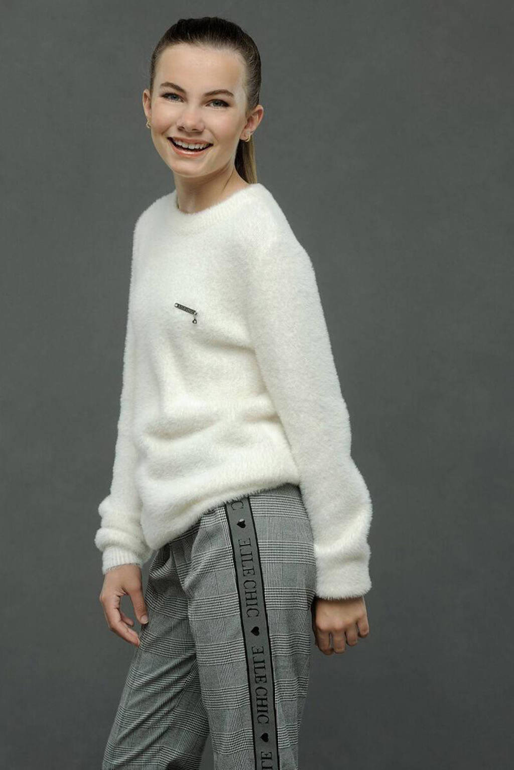 ELLE CHIC geruite broek zwart