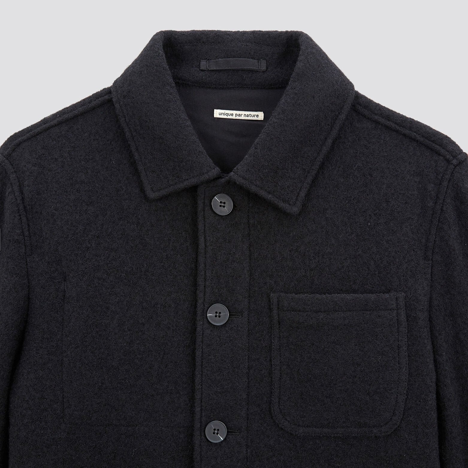 Veste 3 poches en laine Noir