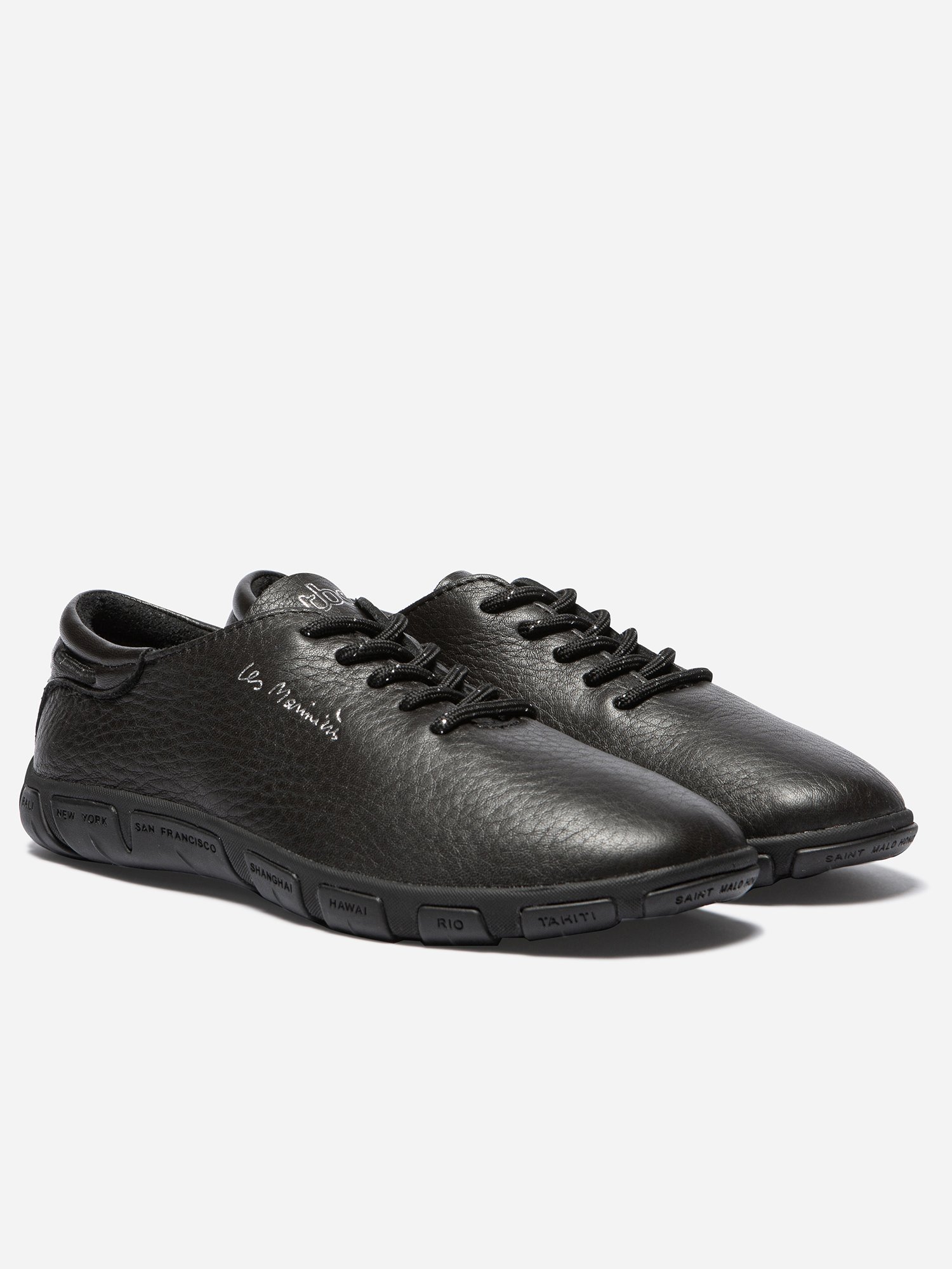 Tennis Femme Confort Cuir Noir