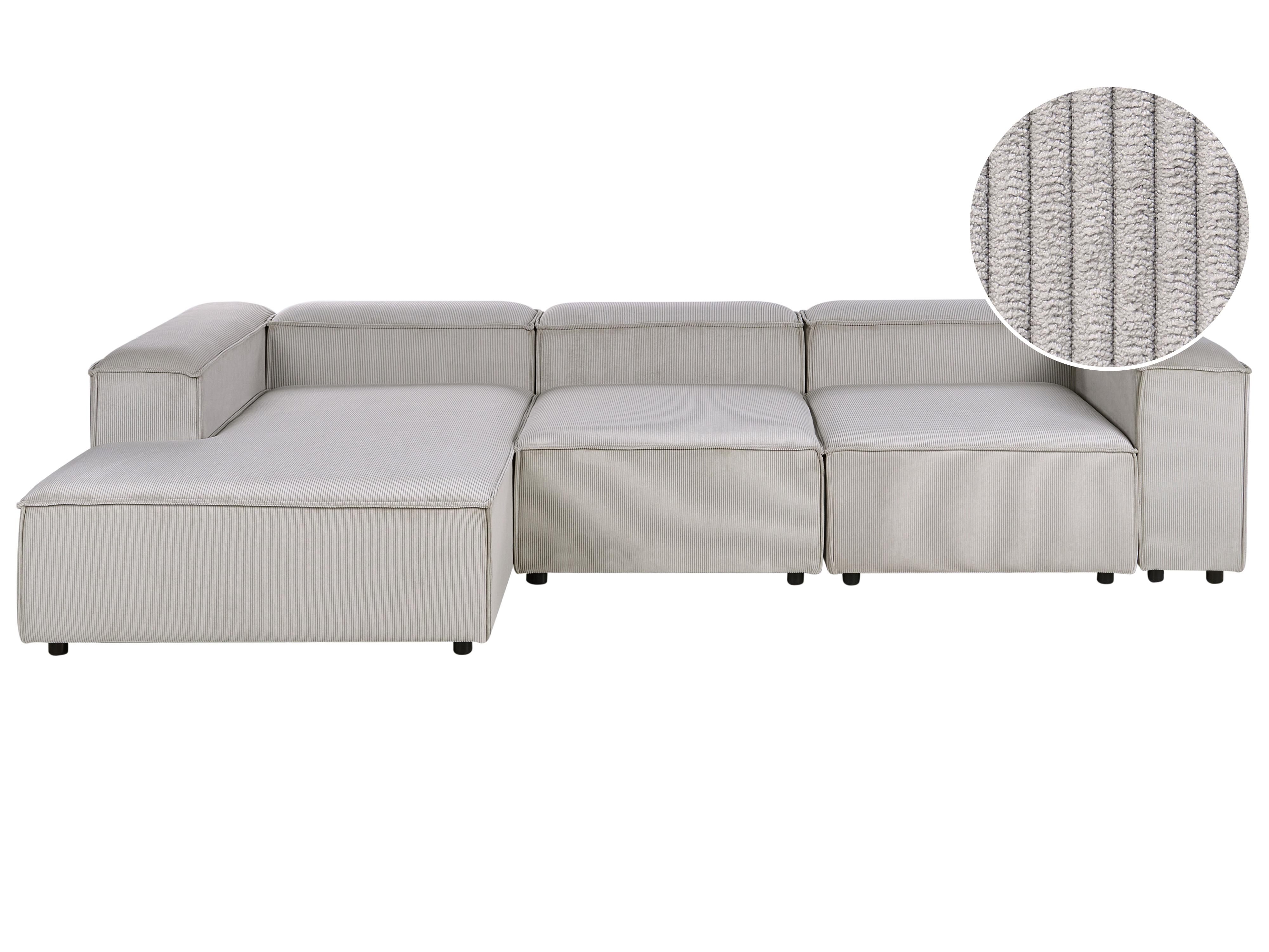 Modulaire hoekbank 4-zits ARDAL Corduroy Taupe rechtszijdig