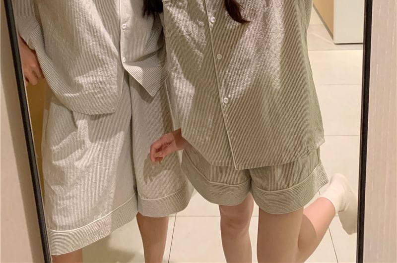 Gecko - Bijpassende gestreepte pyjamaset voor koppels