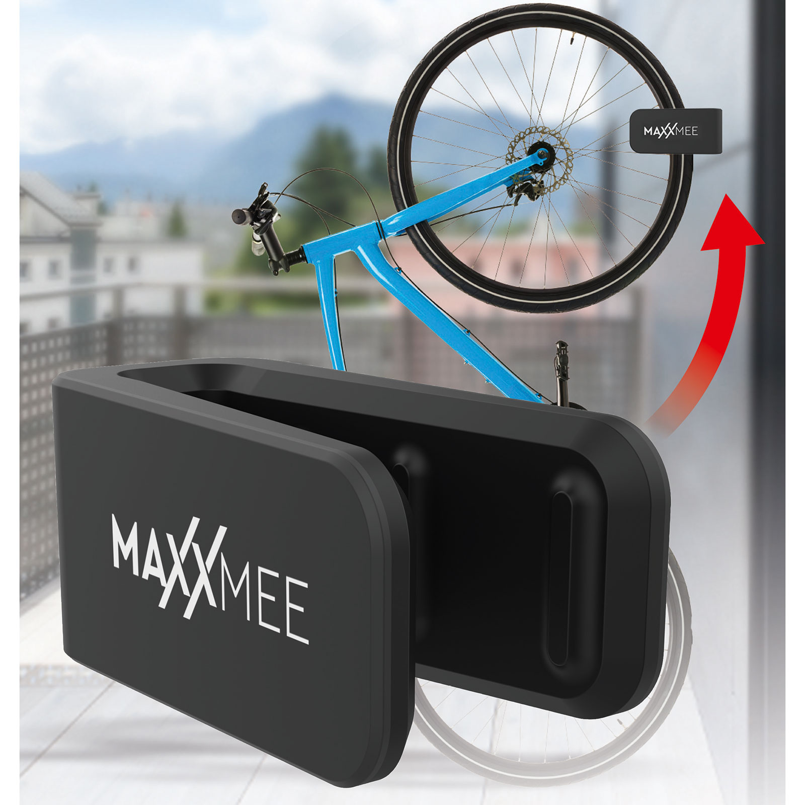 MAXXMEE Fahrrad-Wandhalterung - schwarz - mit Befestigungsmaterial