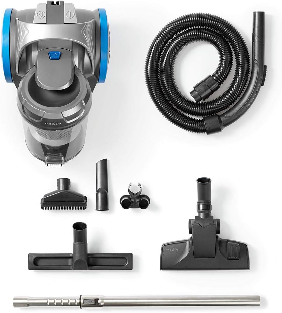 NEDIS Staubsauger ohne Beutel - Beutellos - 700 W - Staubkapazität: 3.5 l - Kombi-Bürste/Parkettbürste - Aktionsradius: 8 m - HEPA Luftfilter - Anthrazit/Blau