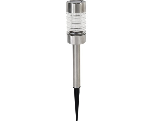 LED-zonnepadverlichting IP44 met grondpen, kleur roestvrij staal, HxØ 430x62 mm