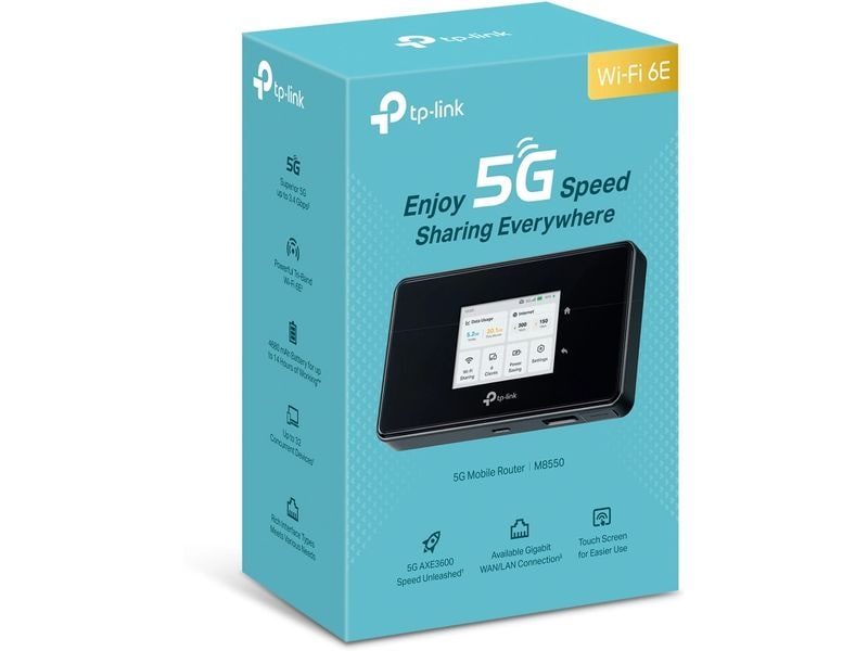 TP-Link 5G Router M8550 WLAN-Router Dual-band 2.4 GHz   5 GHz oder 2.4 GHz   6 GHz Schwarz