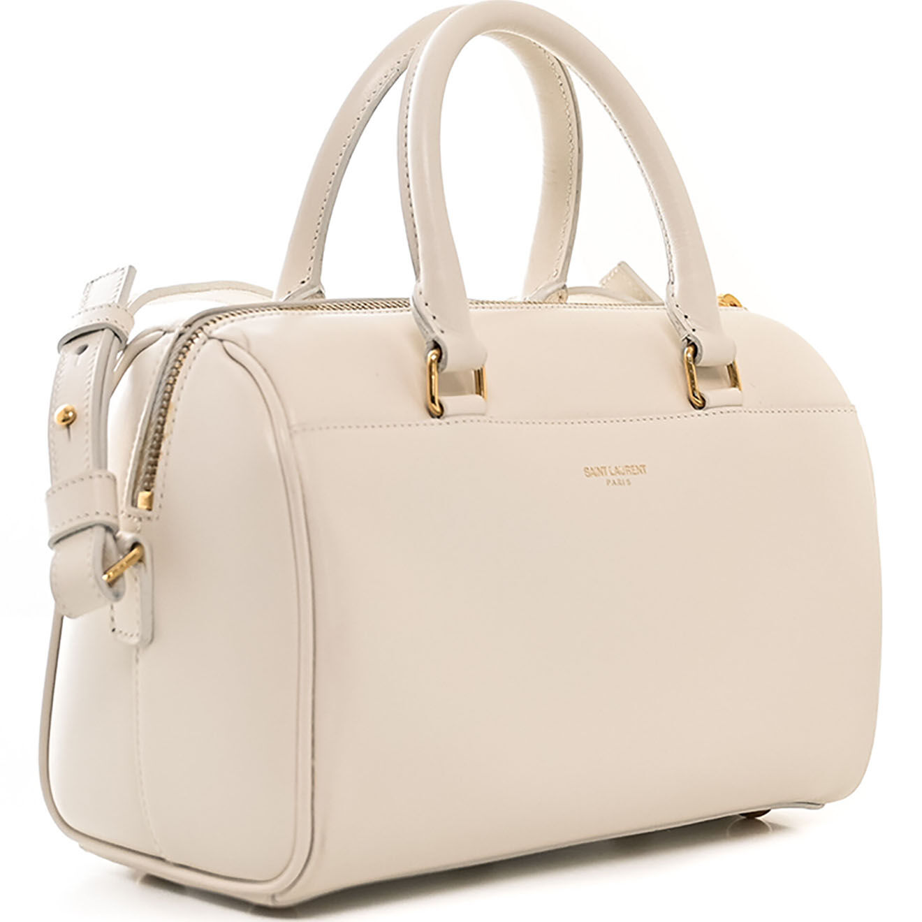 Saint Laurent Sac bandoulière Duffle en Cuir crème - Très bon état - L.22 cm
