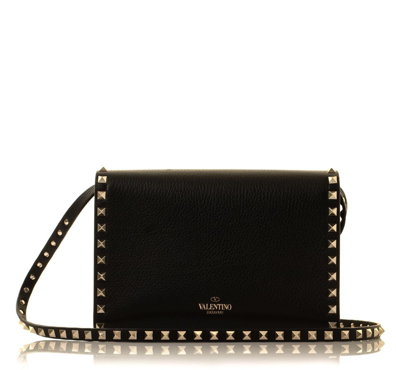 Valentino Garavani Small Rockstud Grainy Calfskin Crossbody Bag