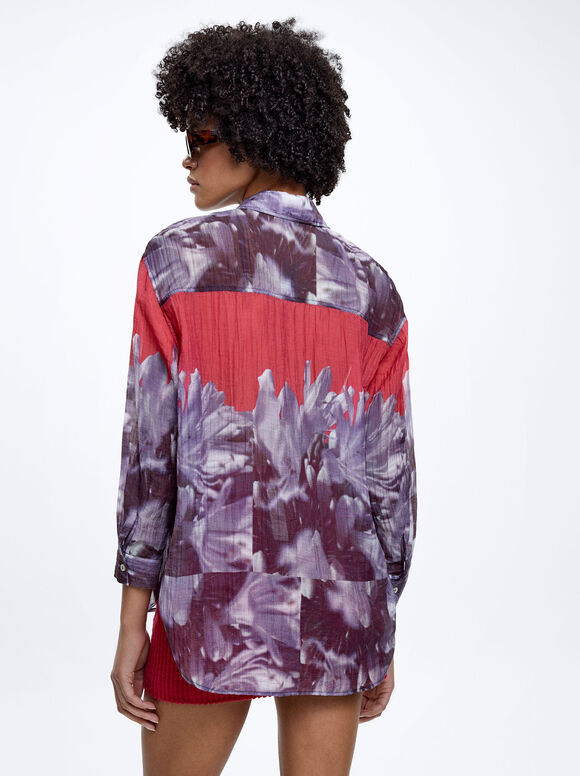 Camisa de liocel estampada - Multicolorida