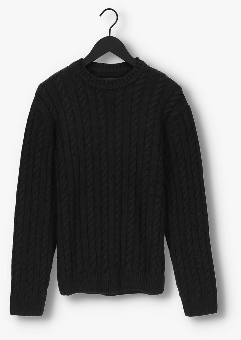 EDWIN zwarte edwin trui twisted crew neck sweater