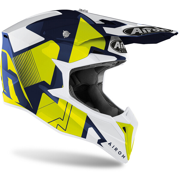 Airoh - Casque Wraap Raze Blanc brillant / Jaune / Bleu