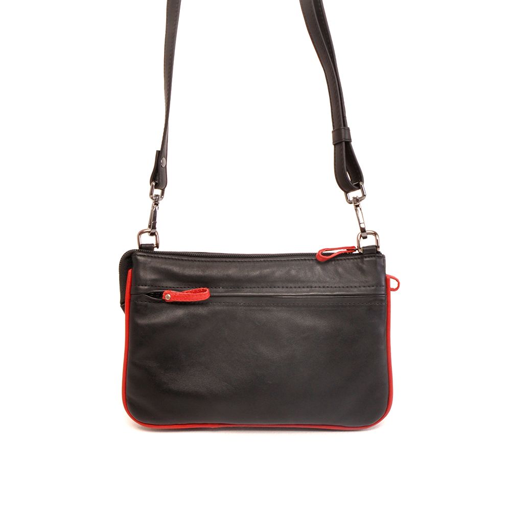Berba Soft Clutch Schoudertas Black – Red
