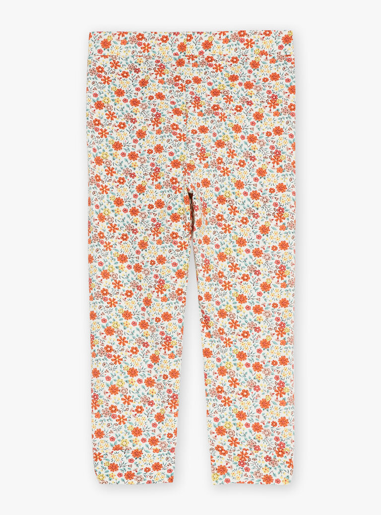 Legging ivoire à imprimé fleuri