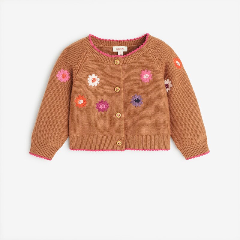 Gilet bébé fille marron en tricot Catimini Marron
