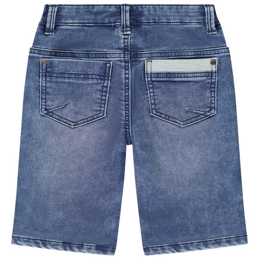 Bermuda effet jean used pour garçon - Bleu moyen