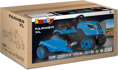 Smoby  Farmer Traktor XL + Tilhenger, Blå