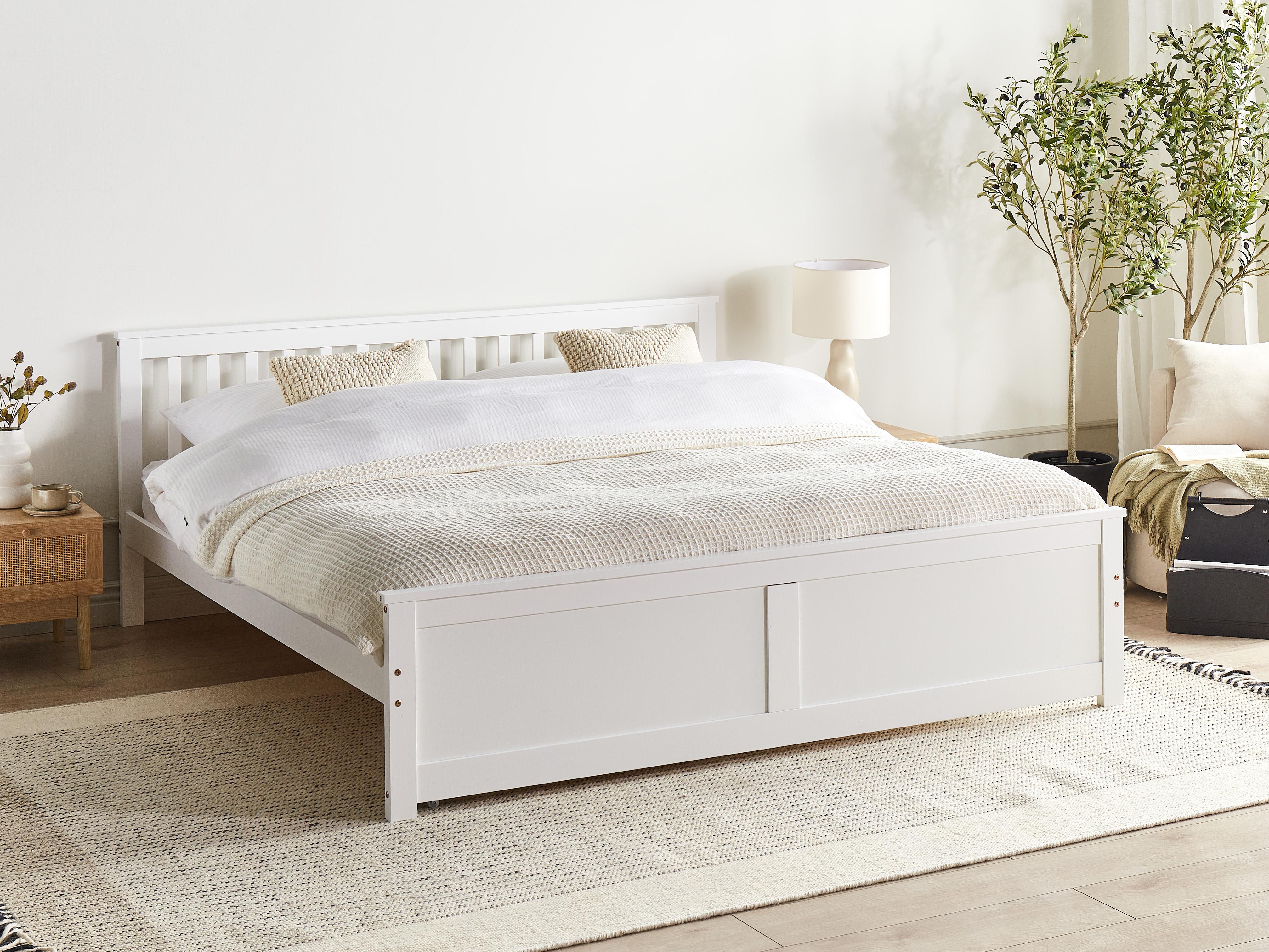 Bed Dennenhout OLENDON 180 x 200 cm Wit