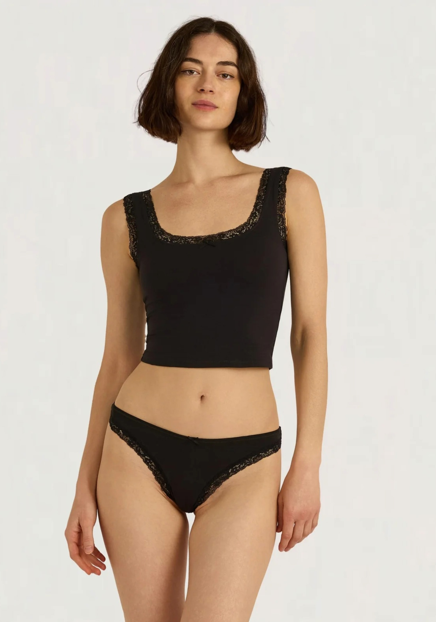 Organic Basics Tank Top Flex Lace Tank Top Black