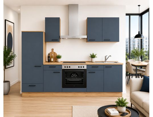 CONCEPT1 - Pack Cuisine Carena 270cm H6 Gauche Bleu fjord ultra-mat