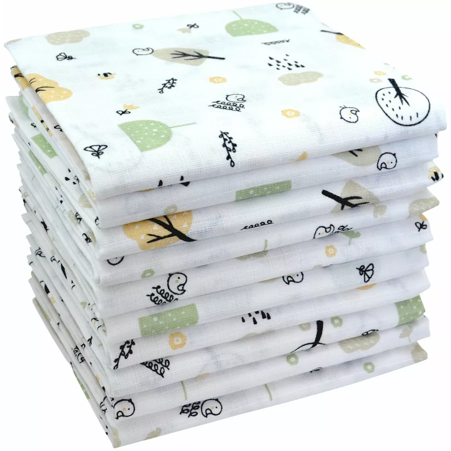M.M.C. Mullwindel 10 PACK Natur Motive 80x70 cm Mulltücher 10 Bäume