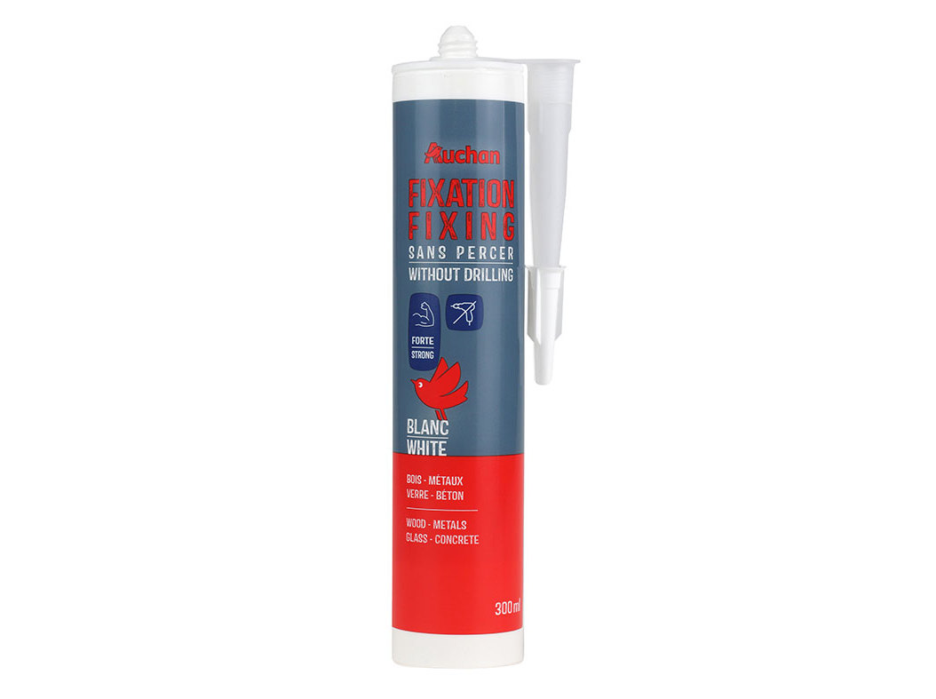 COLA DE FIXAÇÃO AUCHAN FORTE BRANCA 300ML