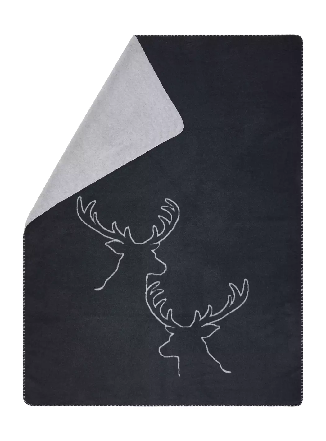 Kuscheldecke Hirschköpfe 150 x 200 cm