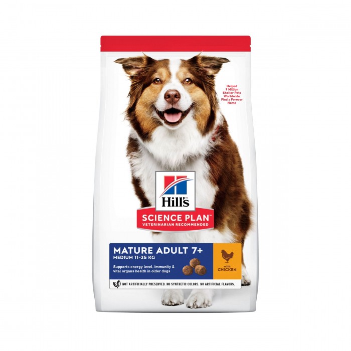 HILL'S Science Plan Medium Mature Adult 7+ au Poulet - Croquettes pour chien