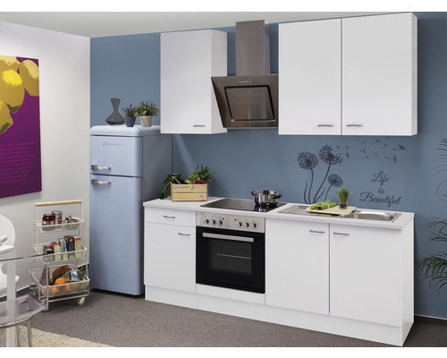 Flex Well keukenblok met apparatuur Wito 210 cm wit mat gedemonteerd omkeerbaar uitvoering 00009836