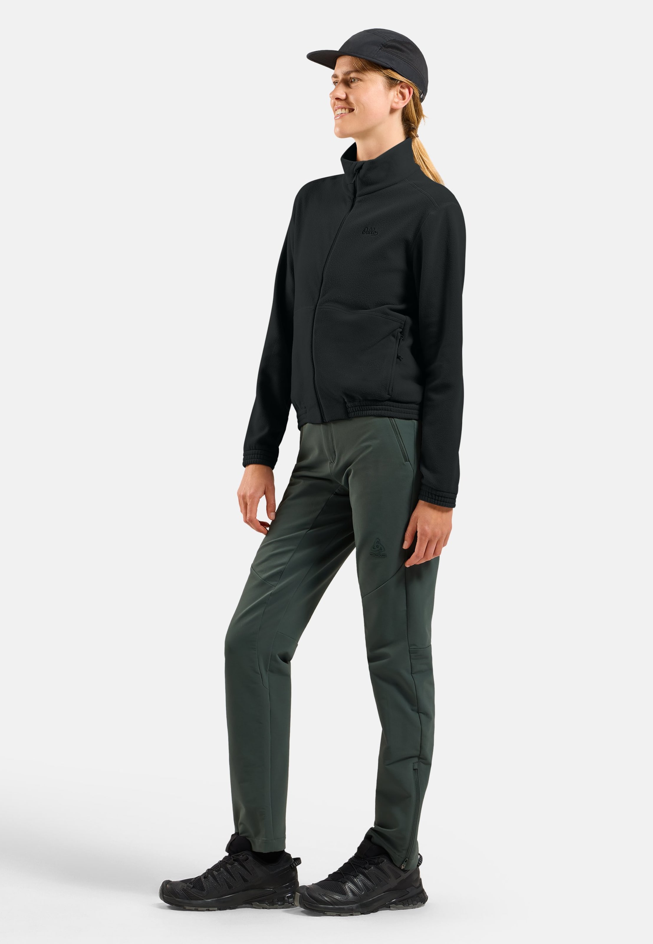 Klassische Essentials Multisport Fleecejacke mit Reissverschluss in black