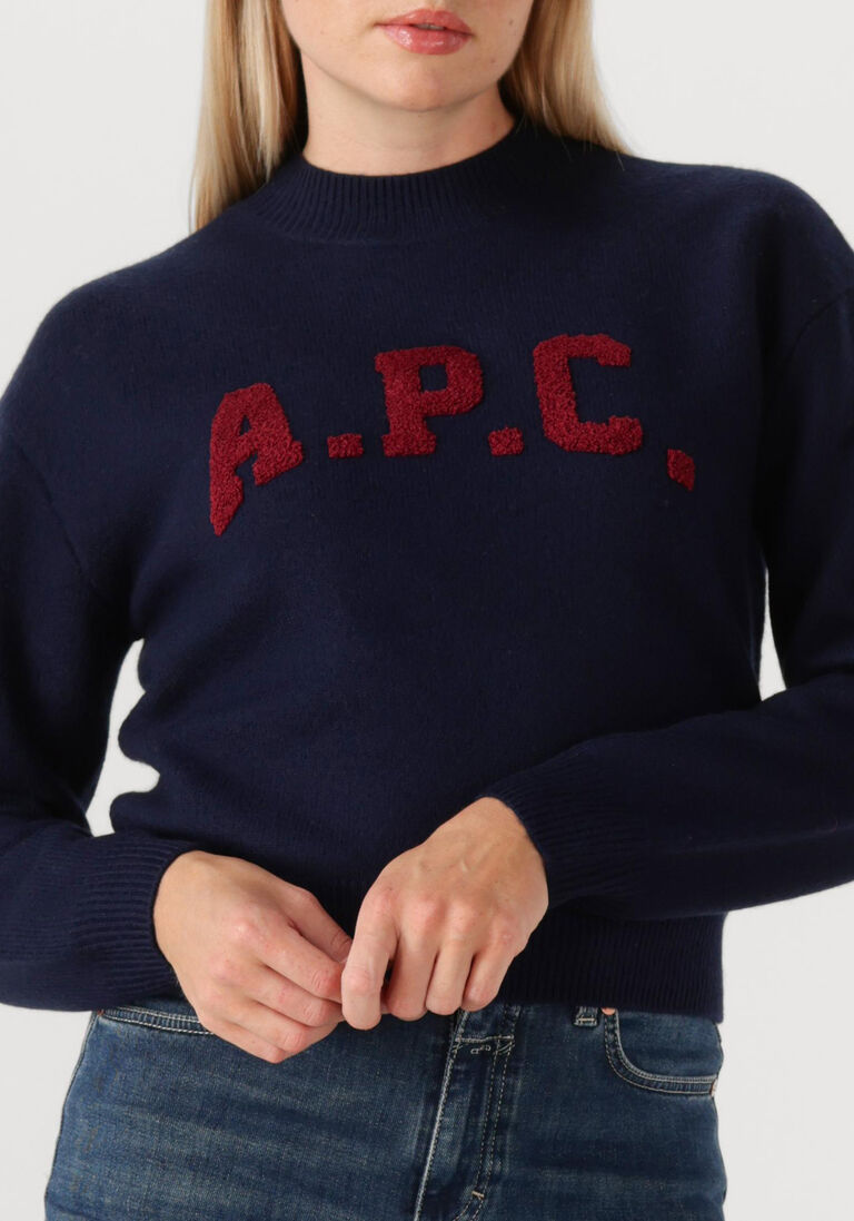 donkerblauwe apc trui pull jada
