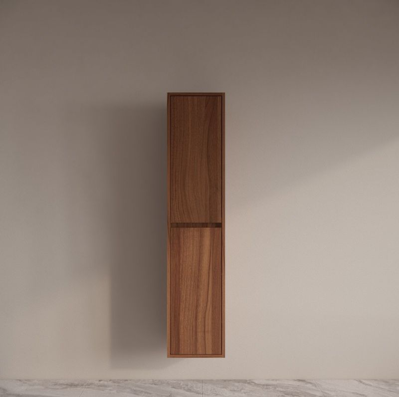 BWS - Riga - Kolomkast - Walnoot - Melamine - 2 Softclose Deuren - 5 Legplanken