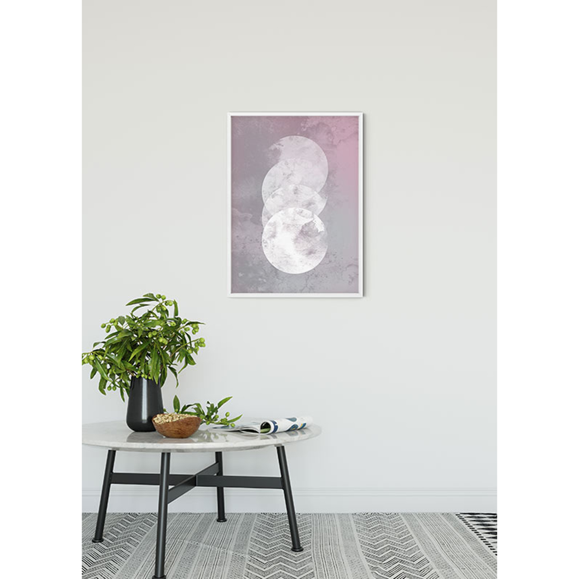 Wandbild TESSERA NOCTIS - weiß-lila-pink - 50x70 cm