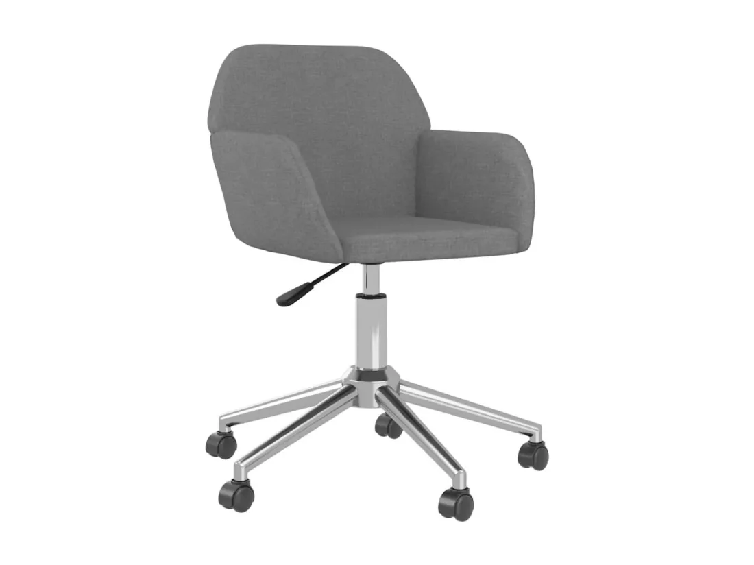 Chaise pivotante de bureau Gris clair Tissu