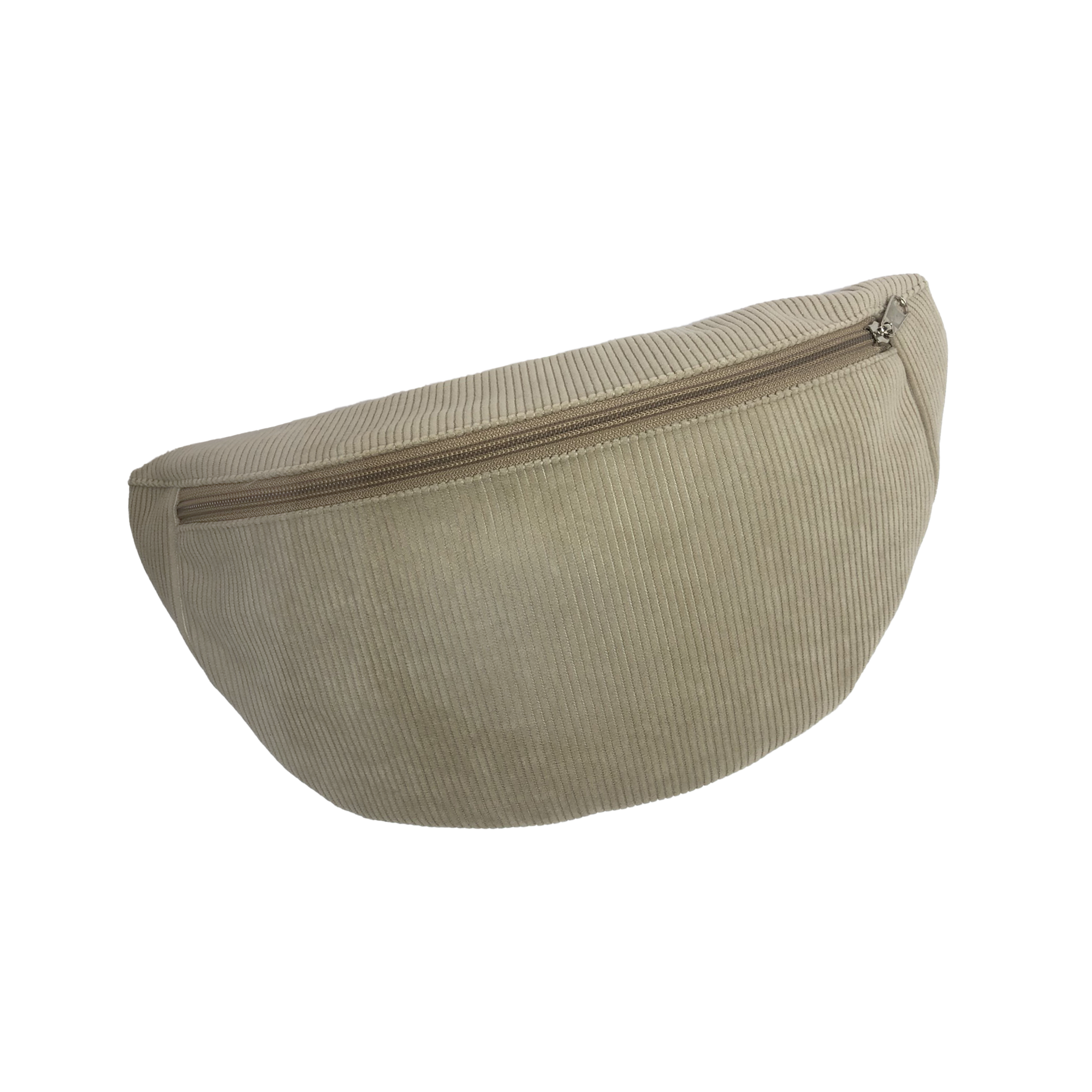 Petit Sac Banane Velours Côtelé Beige